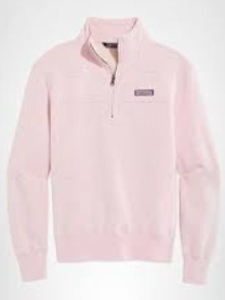 Women's Vineyard Vines Light Pink Quarter-Zip Pullover Size Medium
